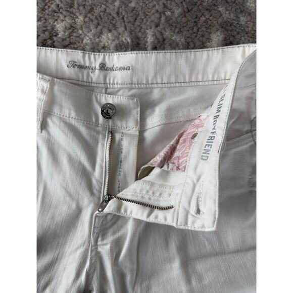 Tommy Hilfiger Sz 8 Y2k Distressed Ella Twill Slim Boyfriend Sequin Jeans White - Picture 8 of 12